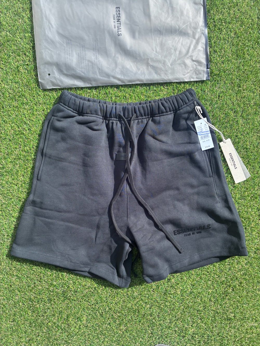 Essentials Black Men's Drawstring Lounge Shorts